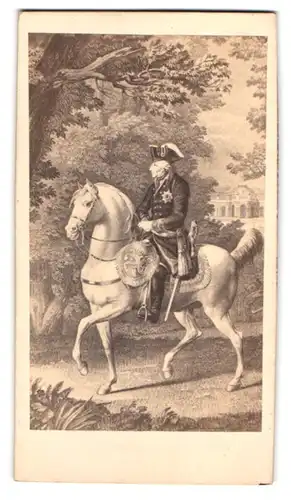 Fotografie Friedrich II. König von Preussen, Friedrich der Grosse zu Pferd