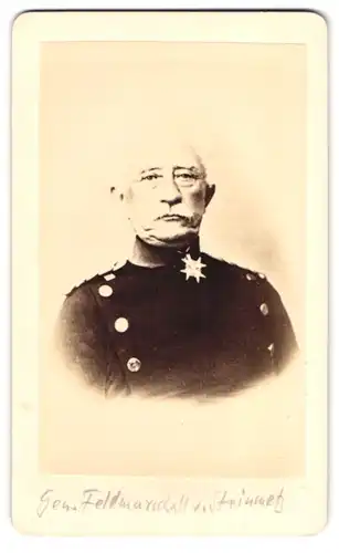 Fotografie Portrait Generalfeldmarschall von Steinmetz in Uniform mit Orden
