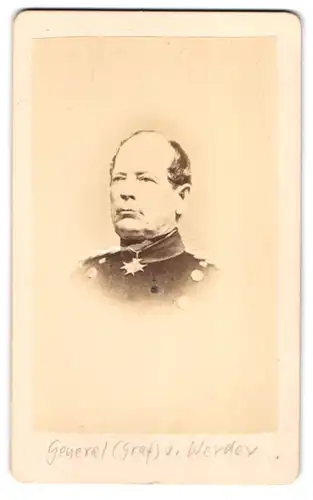 Fotografie Portrait General Graf von Werder in Uniform mit Orden