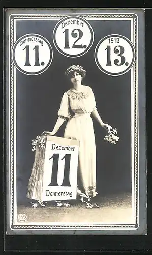 AK Besonderes 100jähriges Datum, 11.12.13, 1913