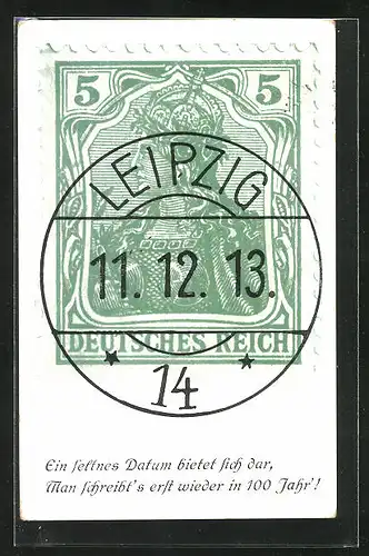 AK Kurioses Datum 11.12.1913 in Postamt 14