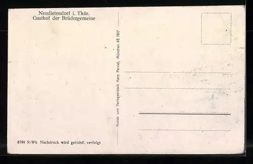 AK Neudietendorf i. Thür, Gasthof der Brüdergemeinde