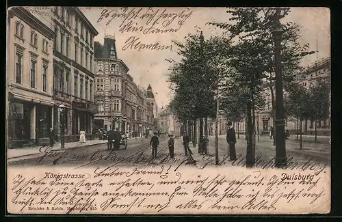 AK Duisburg, Passanten auf der Königstrasse