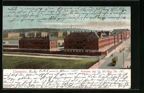 AK Chemnitz, Kaserne des 15. Inf.-Rgt- Nr. 181