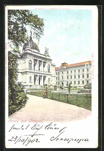 AK Troppau, Museum und Lehrerbildungs-Anstalt