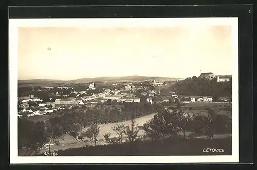 AK Lettowitz /Letovice, Totalansicht aus der Vogelschau