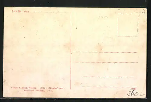 AK Znaim, Bahnhofstrasse, Gurkenmarkt, Kaserne des K. u. K. Inf. Rgmts. 99