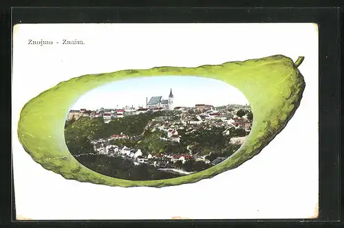 AK Znaim /Znojmo, Teilansicht der Stadt auf Gurke