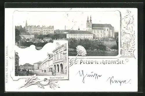 AK Leitomischl / Litomysl, Panorama, Dolni namesti