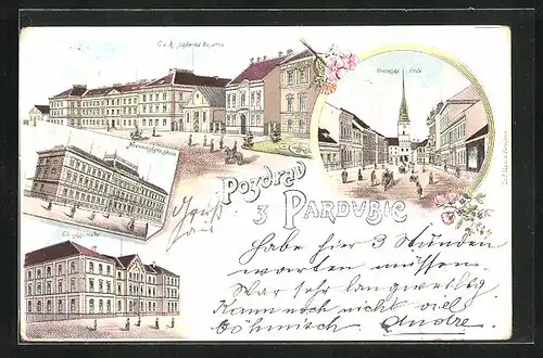 Lithographie Pardubice, Novamestska skola, C. k. vyssi realka, Kralovska trida