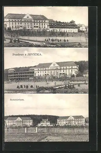 AK Jevicko, Sanatorium aus verschiedenen Blickwinkeln