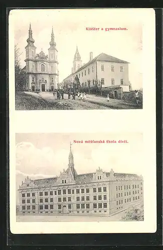 AK Leitomischl / Litomysl, Nova mestanska skola divci, Klaster a gymnasium