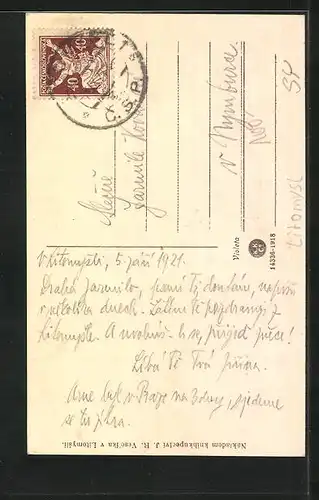 AK Leitomischl / Litomysl, Strassenpartie am Wasser, Blick zur Kirche