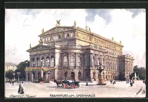 Künstler-AK Charles F. Flower: Frankfurt a. M., Opernhaus