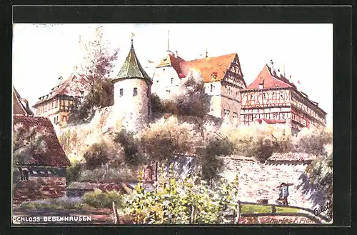 Künstler-AK Charles F. Flower: Schloss Bebenhausen im Sonnenschein