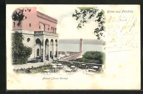 AK Potsdam, Gasthaus Meierei, Neuer Garten