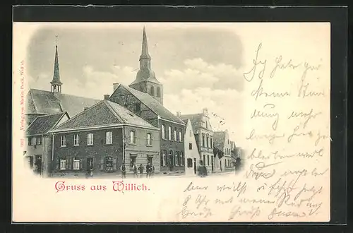 AK Willich, Häuser der Innenstadt und Kirche
