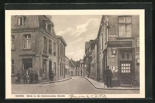 AK Issum, Blick in die Geldernsche Strasse mit Gasthaus
