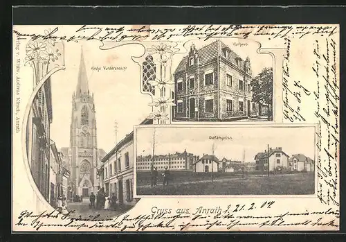 AK Anrath, Gefängnis, Rathaus, Kirche Vorderansicht