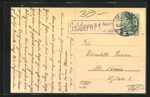 AK Geldern, Gelderstrasse mit Geschäft