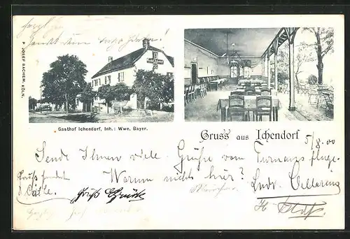 AK Ichendorf, Gasthof Ichendorf, Innenansicht