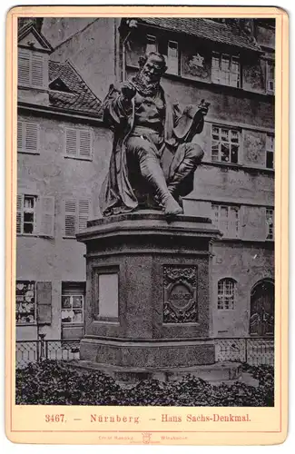Fotografie Ernst Roepke, Wiesbaden, Ansicht Nürnberg, Hans Sachs-Denkmal