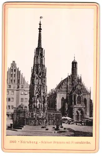 Fotografie Ernst Roepke, Wiesbaden, Ansicht Nürnberg, Schöner Brunnen & Frauenkirche