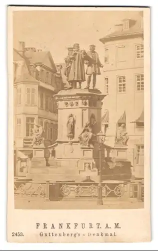 Fotografie unbekannter Fotograf, Ansicht Frankfurt / Main, Guttenberg-Denkmal