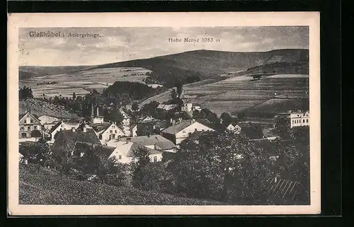 AK Giesshübel i. Adlergebirge, Teilansicht & Hohe Mense