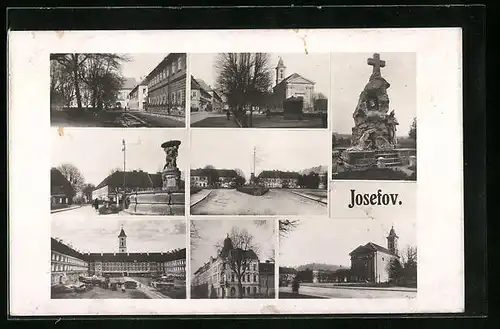 AK Josefstadt / Josefov / Jaromer, Kirche, Denkmal, Brunnen