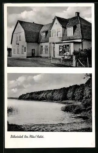 AK Ruhwinkel /Plön, Gasthaus Zum Landhaus, Uferblick auf den See
