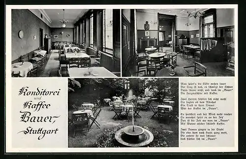 AK Stuttgart, Cafe und Konditorei Bauer
