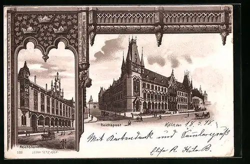 Lithographie Köln, Reichspost und Reichsbank