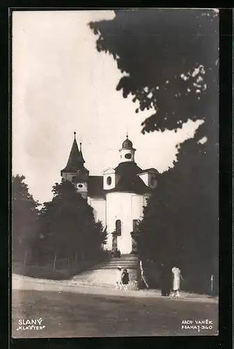 AK Slaný, Kláster, Spaziergang zum Kloster