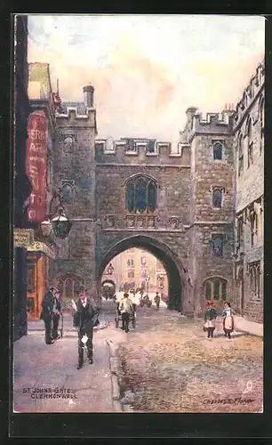 Künstler-AK Charles F. Flower: London, Saint Johns gate, Clerkenwell
