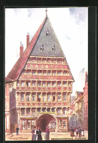 Künstler-AK Charles F. Flower: Hildesheim, Front des Knochenhaueramthauses