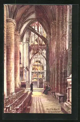 Künstler-AK Charles F. Flower: Gloucester, South Aisle Cathedral