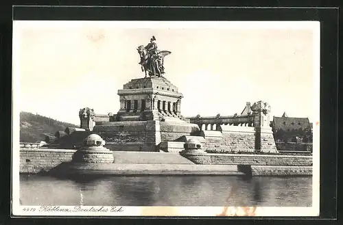 AK Koblenz /Rhein, Kaiser Wilhelm-Denkmal am Deutschen Eck