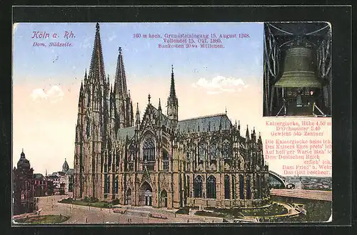 AK Köln a. Rh., Dom, Südseite, Kaiserglocke