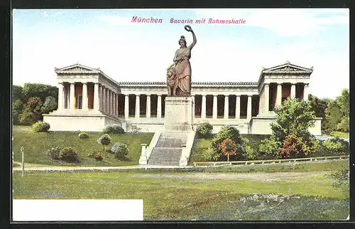 AK München, Bavaria mit Ruhmeshalle