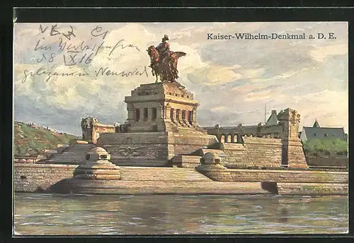 AK Koblenz, Kaiser-Wilhelm-Denkmal a. D. E.