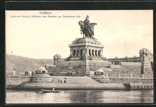 AK Koblenz, Kaiser Wilhelm-Denkmal des Grossen am Deutschen Eck