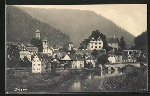 AK Hirsau, Uferpartie mit Gasthaus zum Schwanen und Brücke