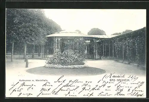 AK Bad Nauheim, Kurbrunnen mit Wandelhalle