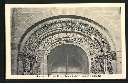 AK Speyer a. Rh. Dom, Romanisches Fenster Südseite