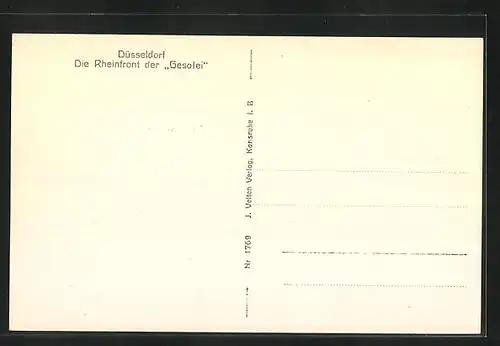 AK Düsseldorf, Die Rheinfront der Goselei, Dampfer