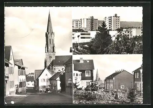 AK Seulberg /Obertaunuskreis, Strassenpartie mit Kirche, Ortspartien