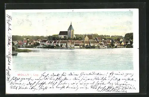 AK Mölln i. Lbg., Teilansicht mit Kirche