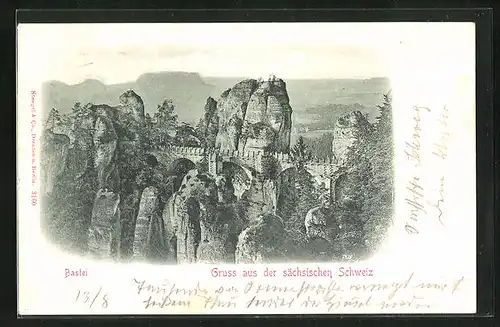AK Lohmen /Sächsische Schweiz, Basteifelsen