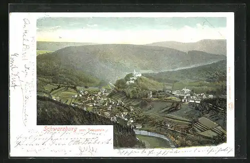 AK Schwarzburg, Teilansicht vom Trippstein aus gesehen
